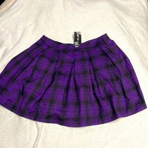 Medium Purple plaid pleated skirt from hot topic